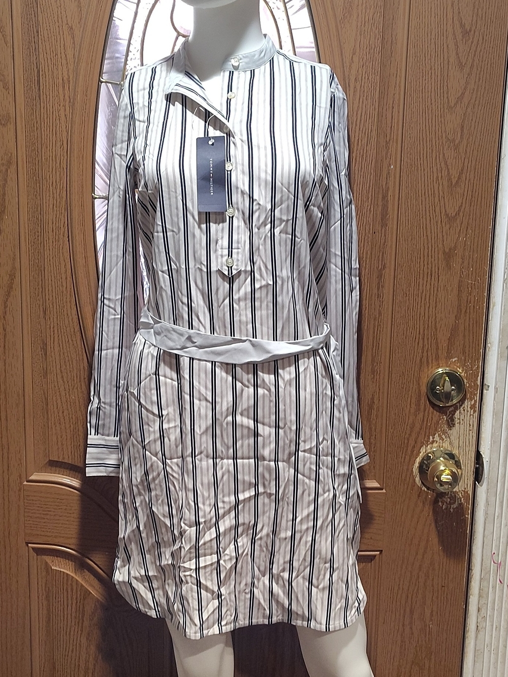 Tommy Hilfiger White Dress with Black Stripes